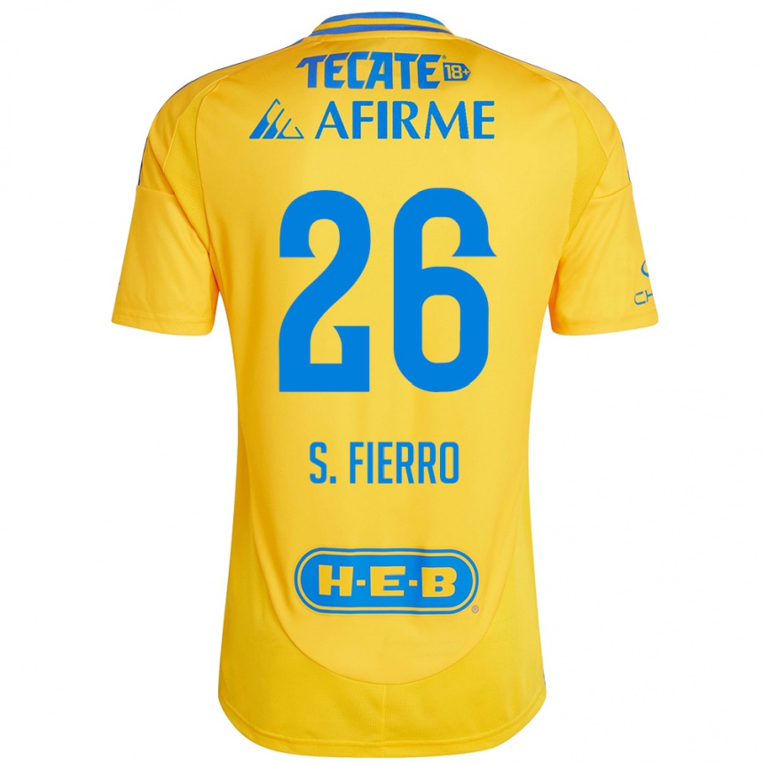 Kinder Fußball Sebastián Fierro #26 Goldgelb Heimtrikot Trikot 2024/25 T-Shirt Luxemburg