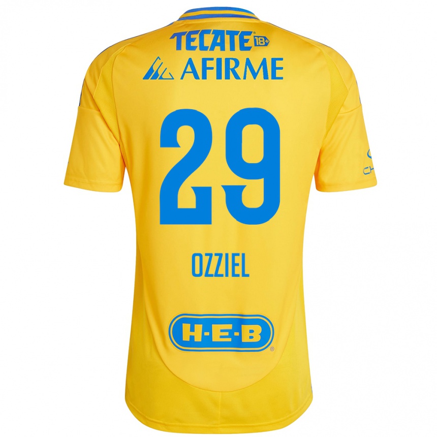 Kinder Fußball Ozziel Herrera #29 Goldgelb Heimtrikot Trikot 2024/25 T-Shirt Luxemburg