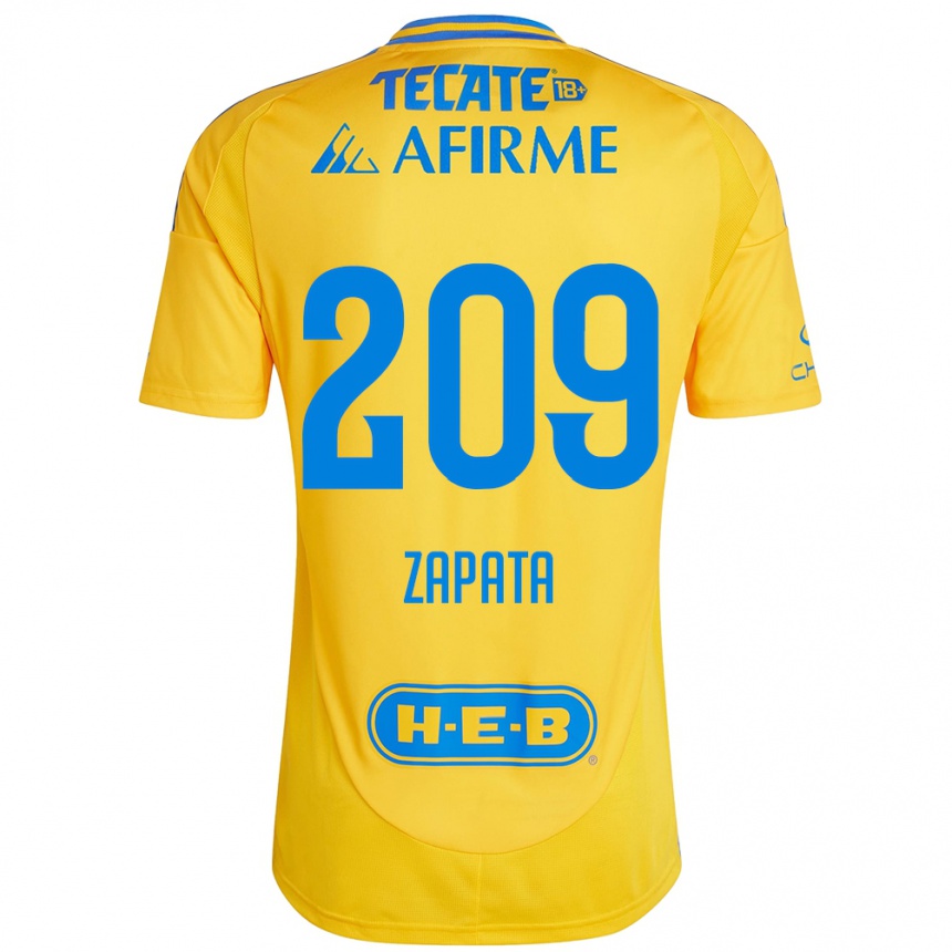 Kinder Fußball Jorge Zapata #209 Goldgelb Heimtrikot Trikot 2024/25 T-Shirt Luxemburg