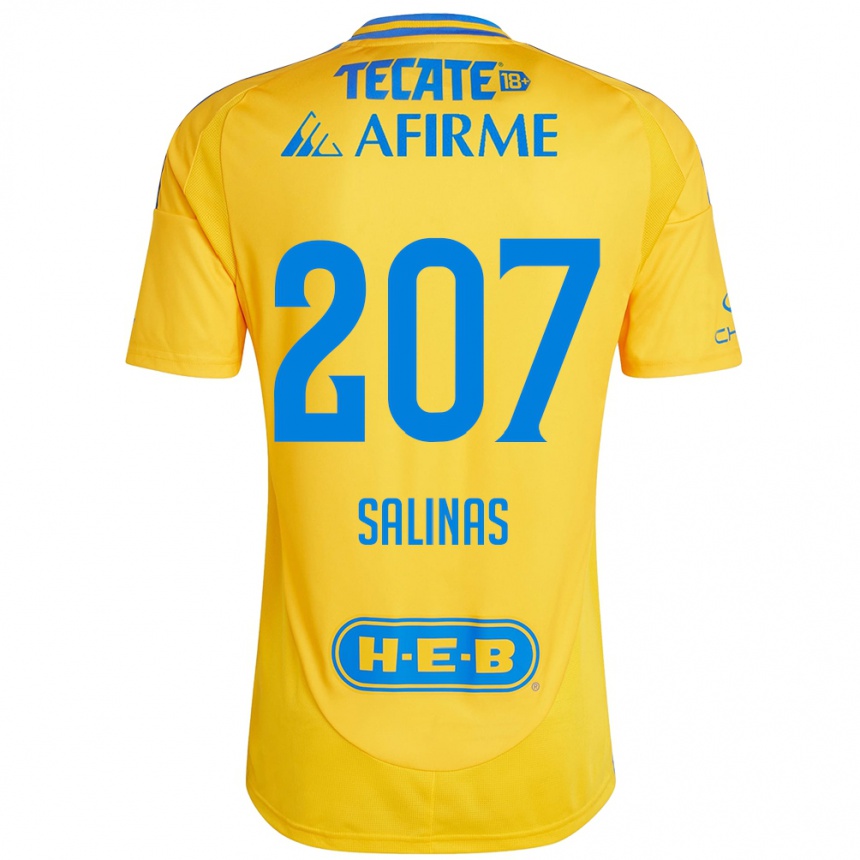 Kinder Fußball Marcelo Salinas #207 Goldgelb Heimtrikot Trikot 2024/25 T-Shirt Luxemburg