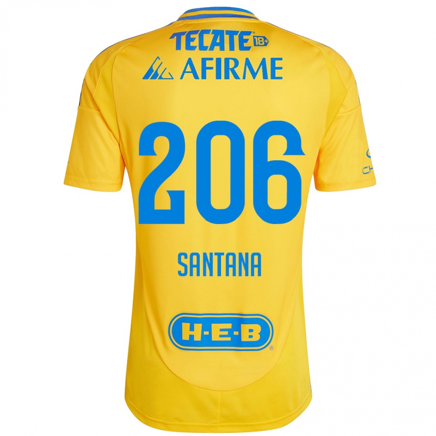 Kinder Fußball Joel Santana #206 Goldgelb Heimtrikot Trikot 2024/25 T-Shirt Luxemburg