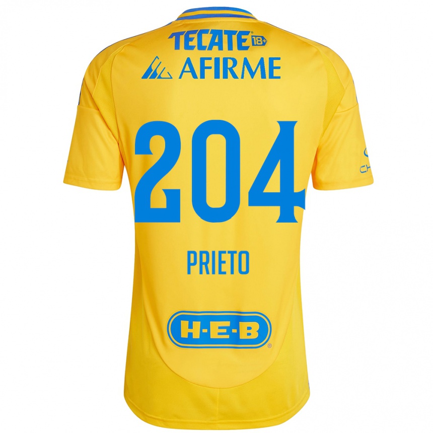 Kinder Fußball Leonel Prieto #204 Goldgelb Heimtrikot Trikot 2024/25 T-Shirt Luxemburg