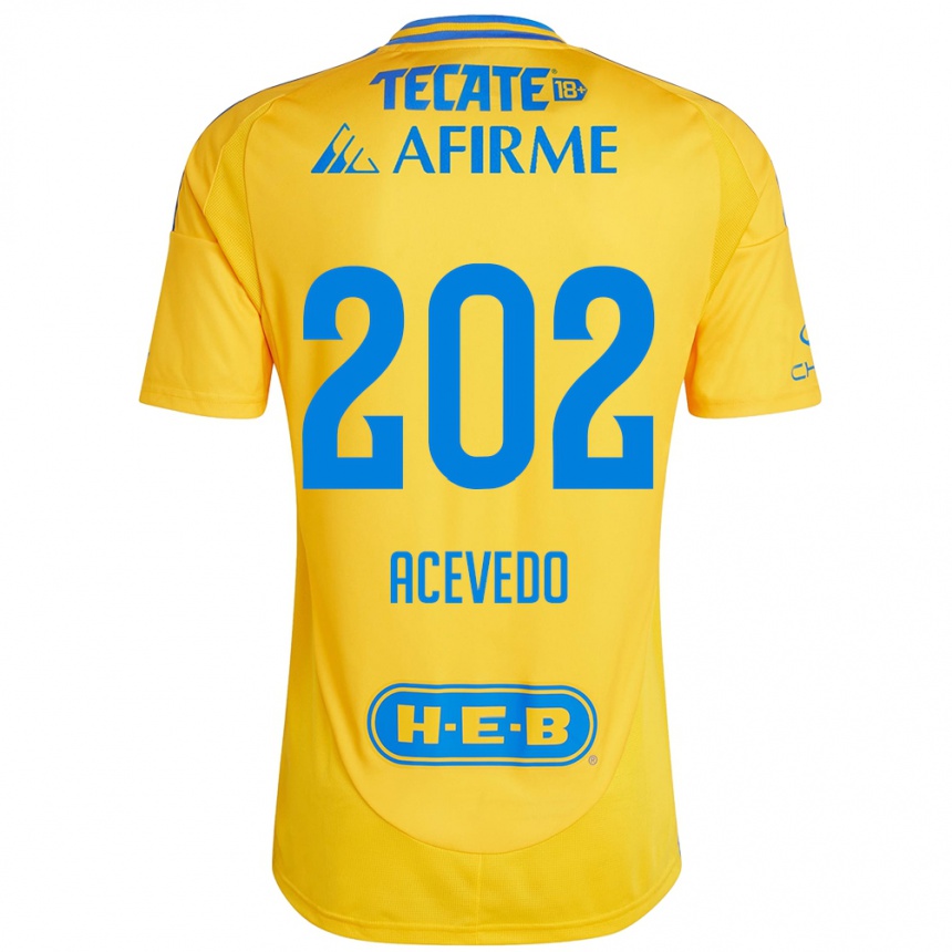 Kinder Fußball José Acevedo #202 Goldgelb Heimtrikot Trikot 2024/25 T-Shirt Luxemburg