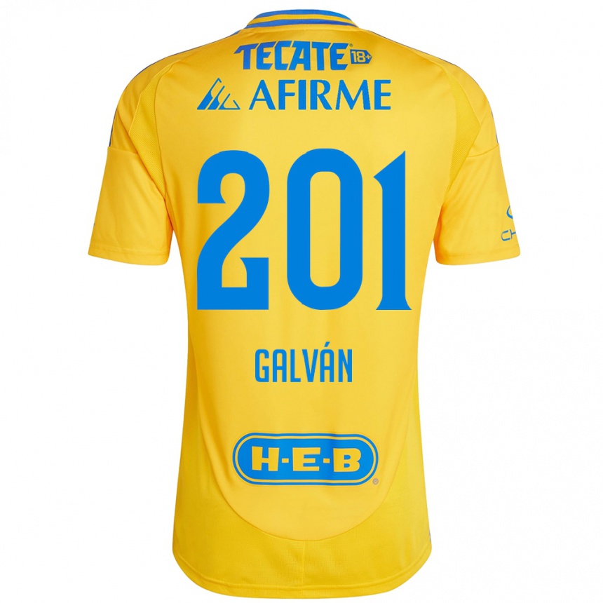 Kinder Fußball Isac Galván #201 Goldgelb Heimtrikot Trikot 2024/25 T-Shirt Luxemburg