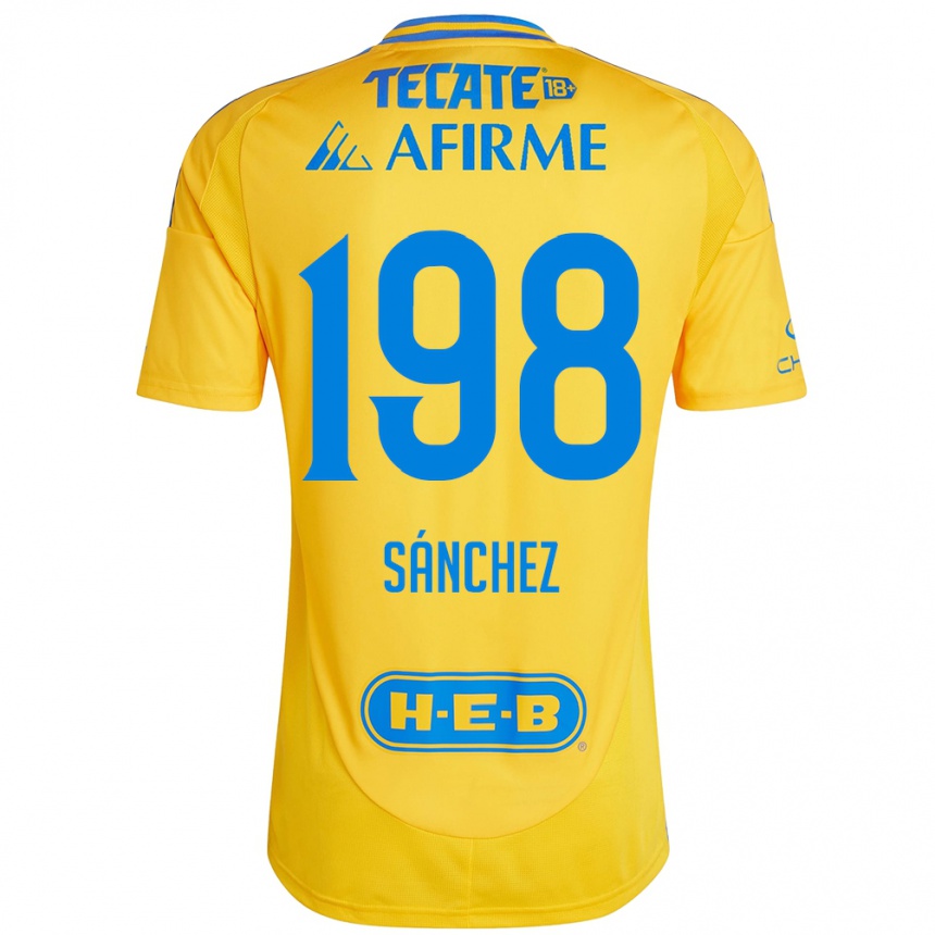 Kinder Fußball Diego Sánchez #198 Goldgelb Heimtrikot Trikot 2024/25 T-Shirt Luxemburg