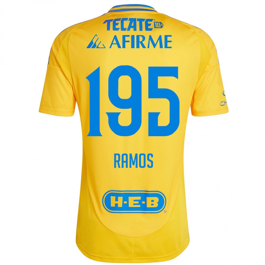 Kinder Fußball Rodrigo Ramos #195 Goldgelb Heimtrikot Trikot 2024/25 T-Shirt Luxemburg