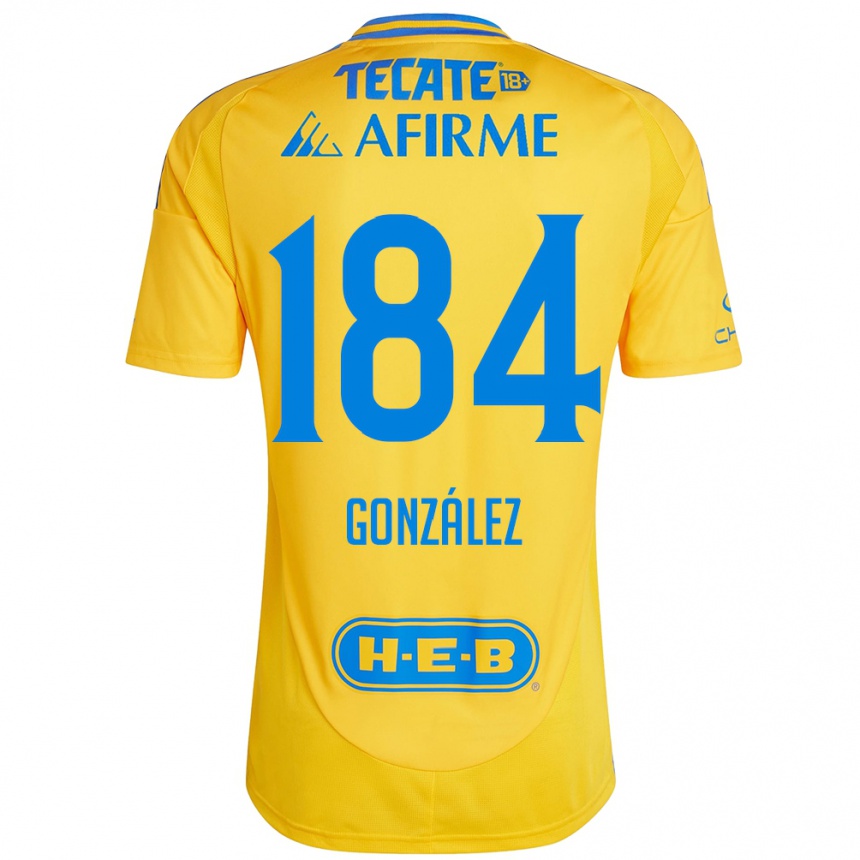 Kinder Fußball Erick González #184 Goldgelb Heimtrikot Trikot 2024/25 T-Shirt Luxemburg