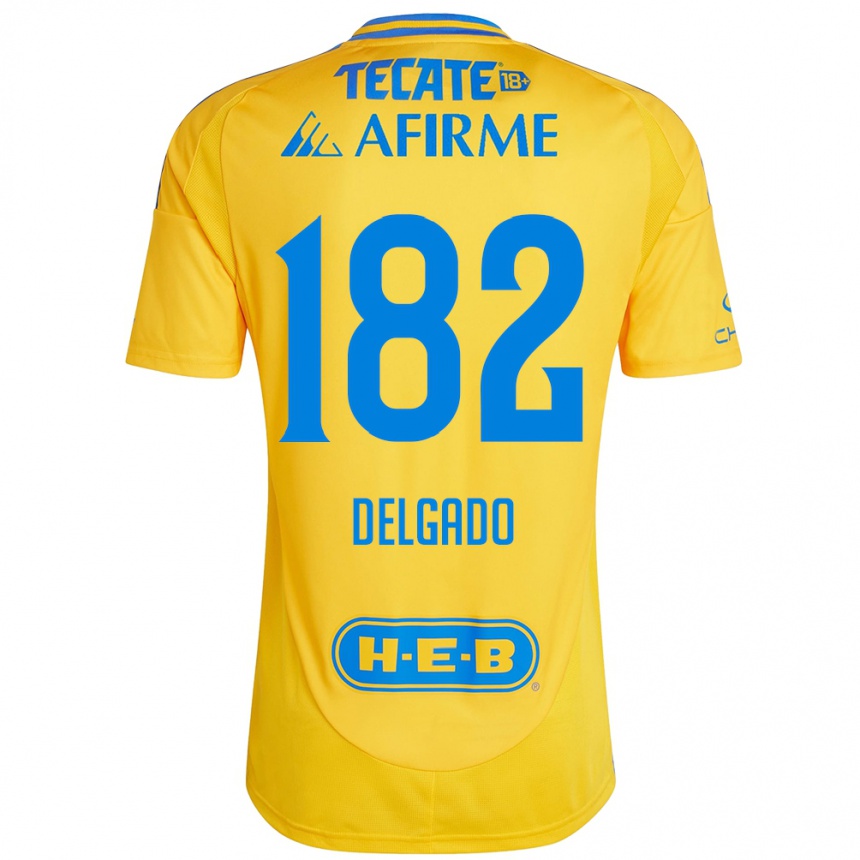 Kinder Fußball Arturo Delgado #182 Goldgelb Heimtrikot Trikot 2024/25 T-Shirt Luxemburg