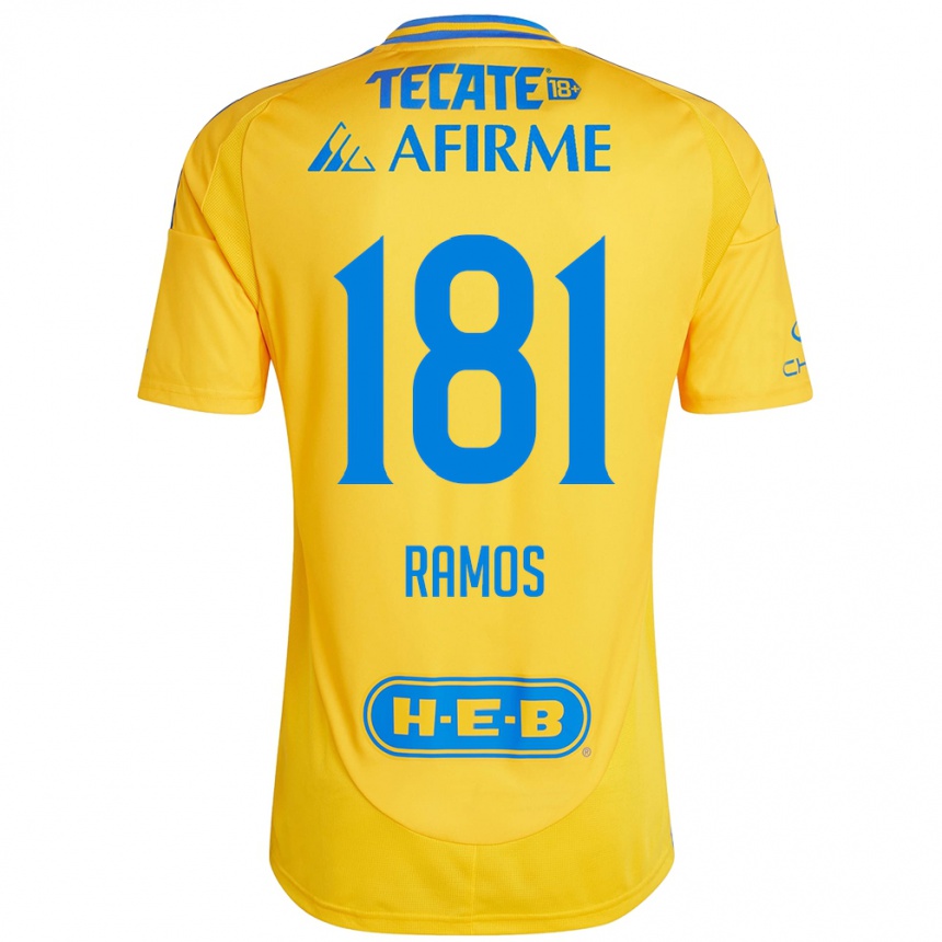 Kinder Fußball Anthony Ramos #181 Goldgelb Heimtrikot Trikot 2024/25 T-Shirt Luxemburg