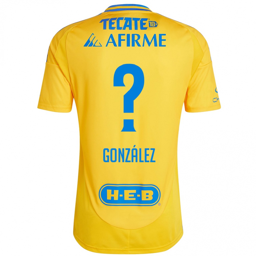 Kinder Fußball Fernando González #0 Goldgelb Heimtrikot Trikot 2024/25 T-Shirt Luxemburg