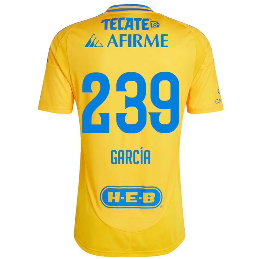 Kinder Fußball Diego García #239 Goldgelb Heimtrikot Trikot 2024/25 T-Shirt Luxemburg