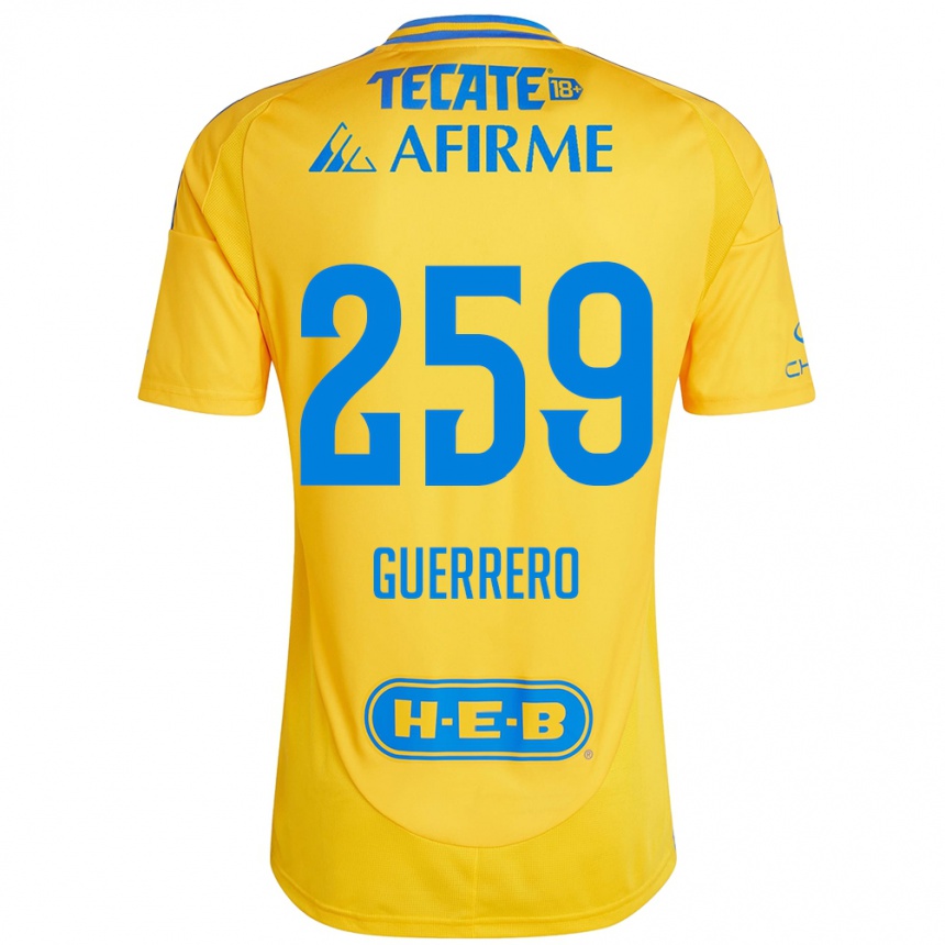 Kinder Fußball Erick Guerrero #259 Goldgelb Heimtrikot Trikot 2024/25 T-Shirt Luxemburg