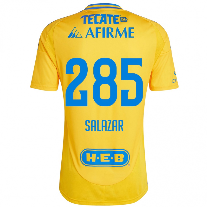 Kinder Fußball Bryan Salazar #285 Goldgelb Heimtrikot Trikot 2024/25 T-Shirt Luxemburg