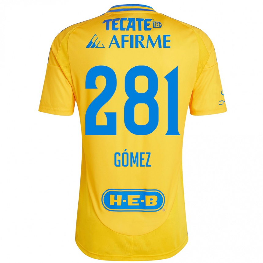 Kinder Fußball Luis Gómez #281 Goldgelb Heimtrikot Trikot 2024/25 T-Shirt Luxemburg