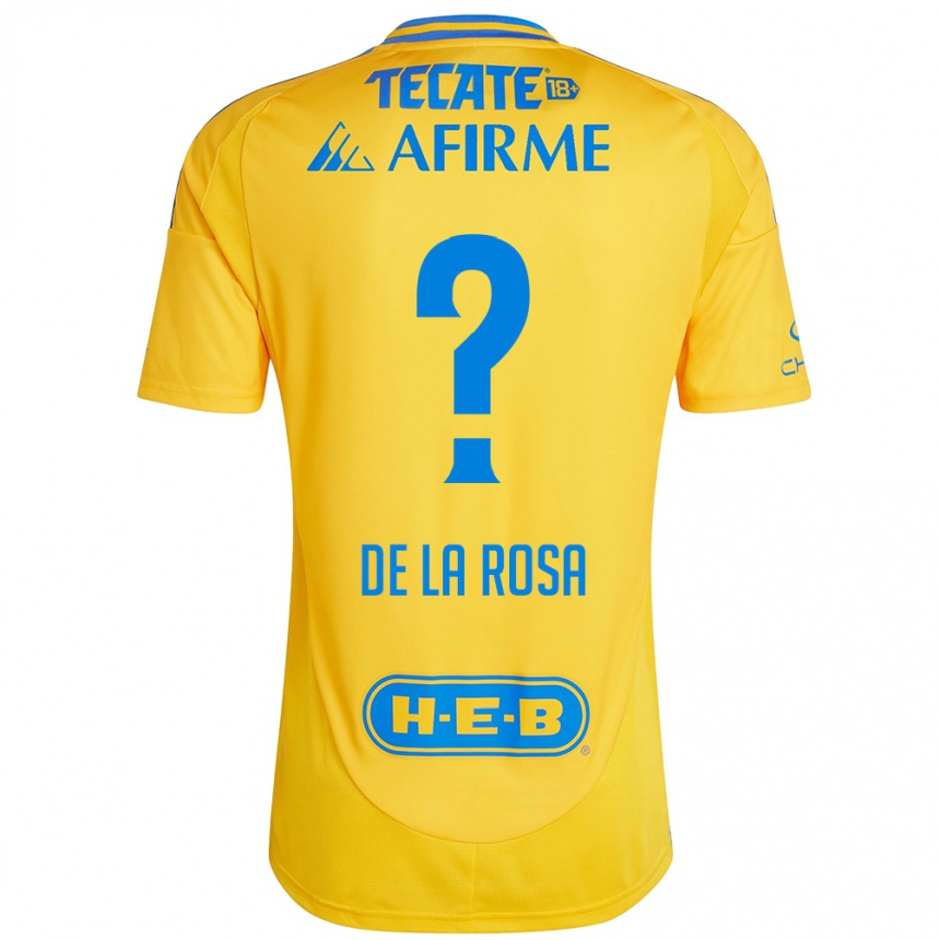 Kinder Fußball Luis De La Rosa #0 Goldgelb Heimtrikot Trikot 2024/25 T-Shirt Luxemburg