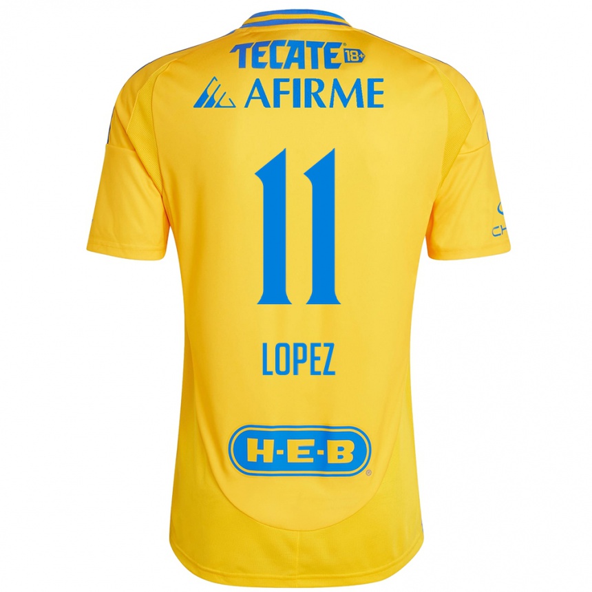 Kinder Fußball Nicolas Lopez #11 Goldgelb Heimtrikot Trikot 2024/25 T-Shirt Luxemburg