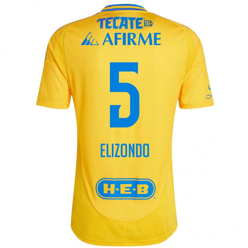 Kinder Fußball Fernanda Elizondo #5 Goldgelb Heimtrikot Trikot 2024/25 T-Shirt Luxemburg