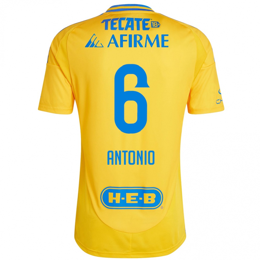 Kinder Fußball Nancy Antonio #6 Goldgelb Heimtrikot Trikot 2024/25 T-Shirt Luxemburg