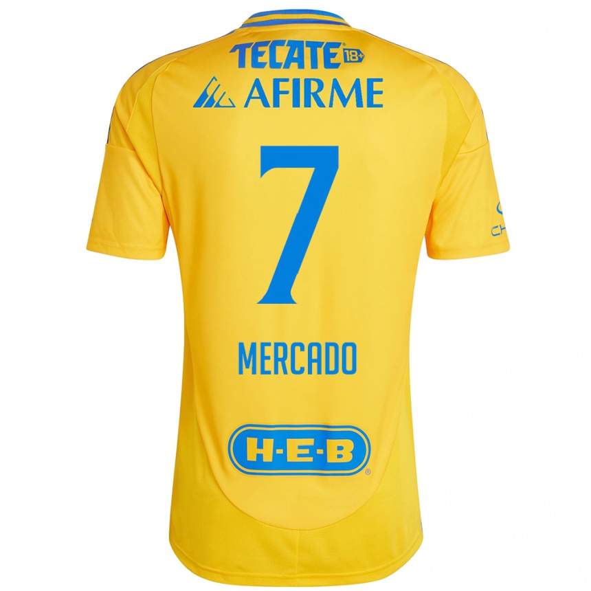 Kinder Fußball Liliana Mercado #7 Goldgelb Heimtrikot Trikot 2024/25 T-Shirt Luxemburg