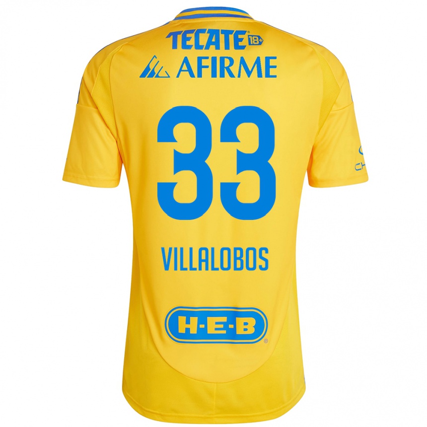 Kinder Fußball Vania Villalobos #33 Goldgelb Heimtrikot Trikot 2024/25 T-Shirt Luxemburg