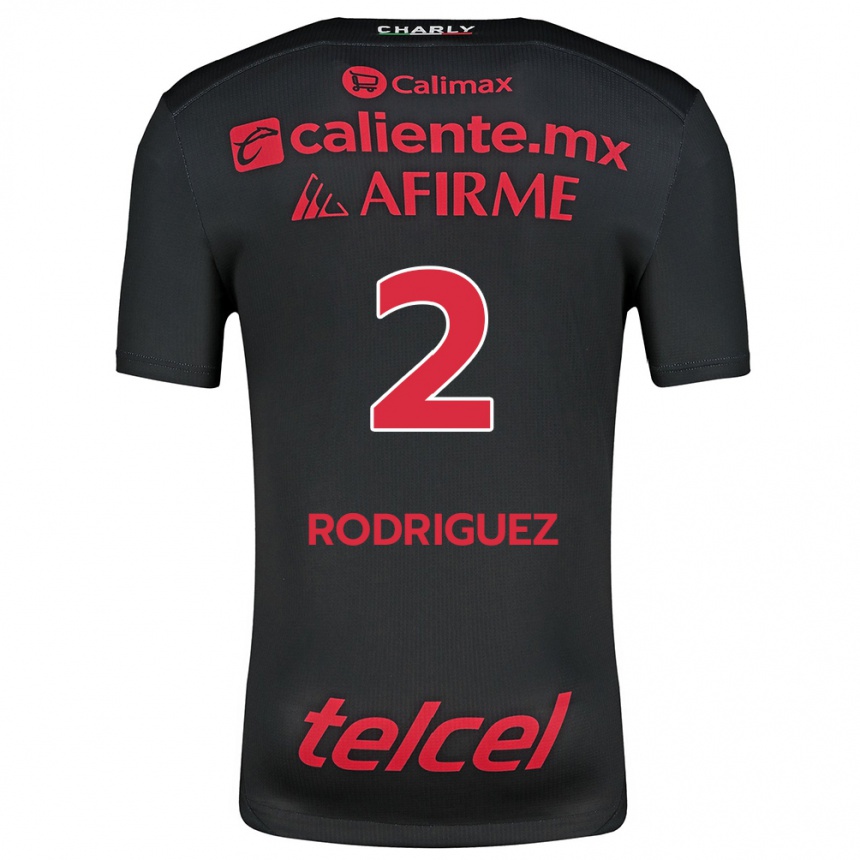 Kinder Fußball Antonio Rodríguez #2 Schwarz Rot Heimtrikot Trikot 2024/25 T-Shirt Luxemburg