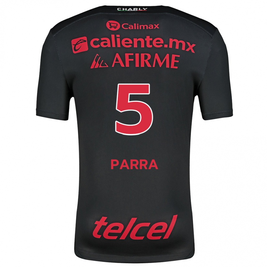 Kinder Fußball Rodrigo Parra #5 Schwarz Rot Heimtrikot Trikot 2024/25 T-Shirt Luxemburg