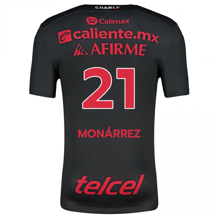 Kinder Fußball Fernando Monárrez #21 Schwarz Rot Heimtrikot Trikot 2024/25 T-Shirt Luxemburg