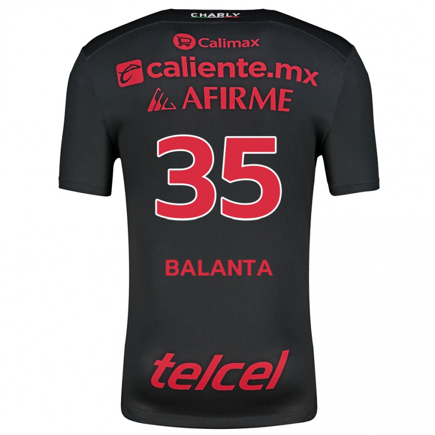 Kinder Fußball Kevin Balanta #35 Schwarz Rot Heimtrikot Trikot 2024/25 T-Shirt Luxemburg