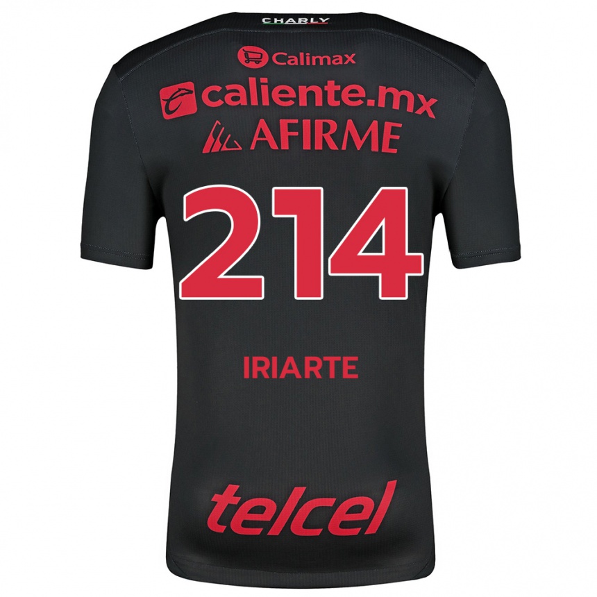 Kinder Fußball Oliver Iriarte #214 Schwarz Rot Heimtrikot Trikot 2024/25 T-Shirt Luxemburg