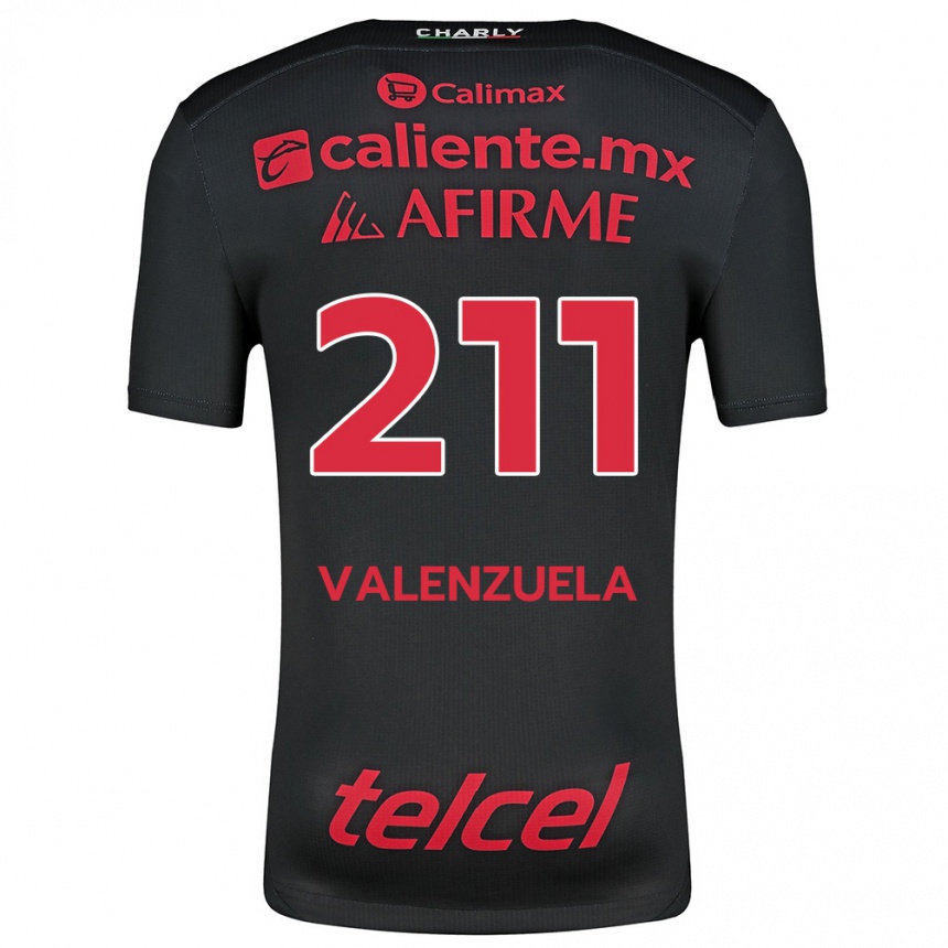 Kinder Fußball Aldieri Valenzuela #211 Schwarz Rot Heimtrikot Trikot 2024/25 T-Shirt Luxemburg