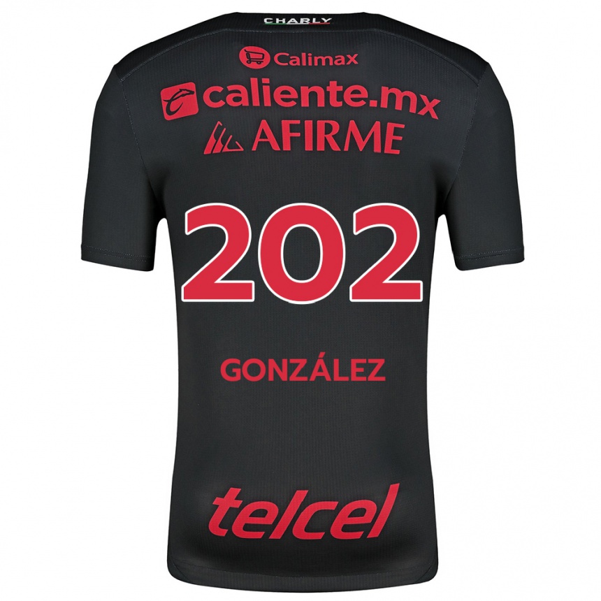 Kinder Fußball Joban González #202 Schwarz Rot Heimtrikot Trikot 2024/25 T-Shirt Luxemburg