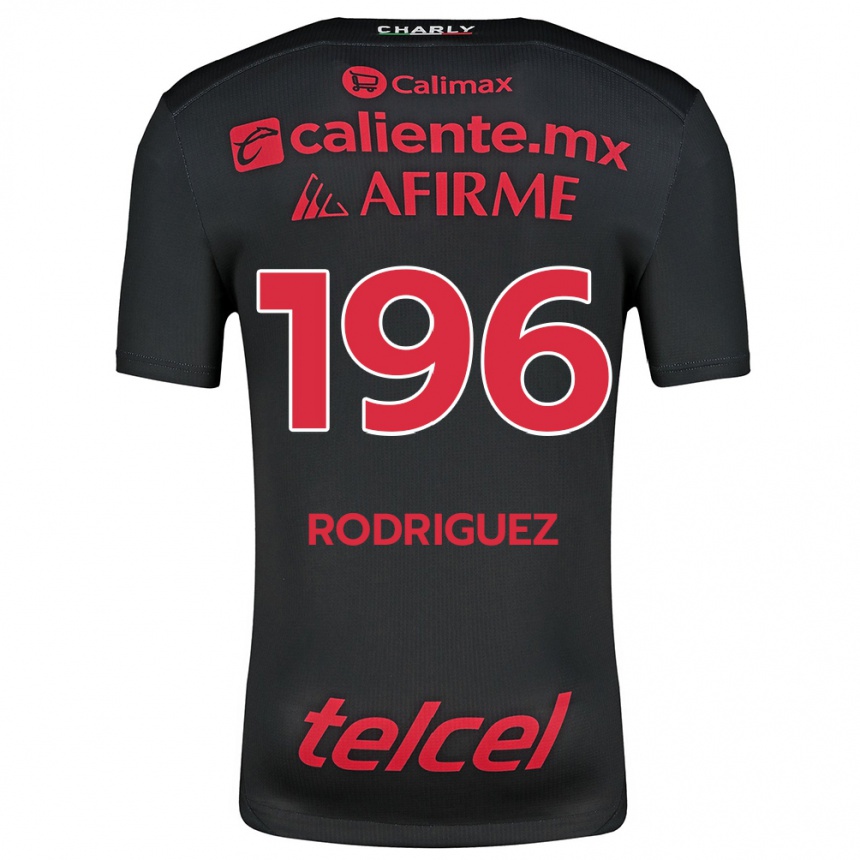 Kinder Fußball Prince Rodríguez #196 Schwarz Rot Heimtrikot Trikot 2024/25 T-Shirt Luxemburg