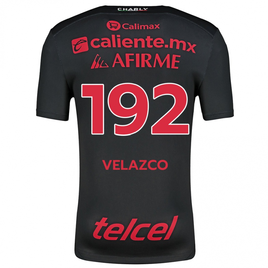 Kinder Fußball Emiliano Velazco #192 Schwarz Rot Heimtrikot Trikot 2024/25 T-Shirt Luxemburg