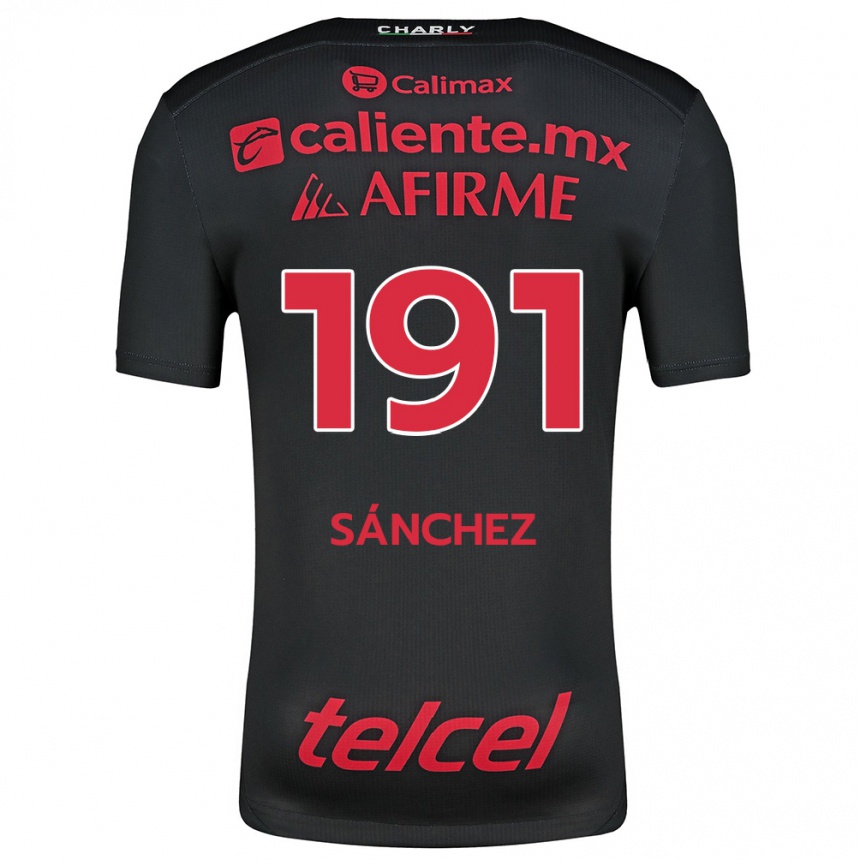 Kinder Fußball Diego Sánchez #191 Schwarz Rot Heimtrikot Trikot 2024/25 T-Shirt Luxemburg