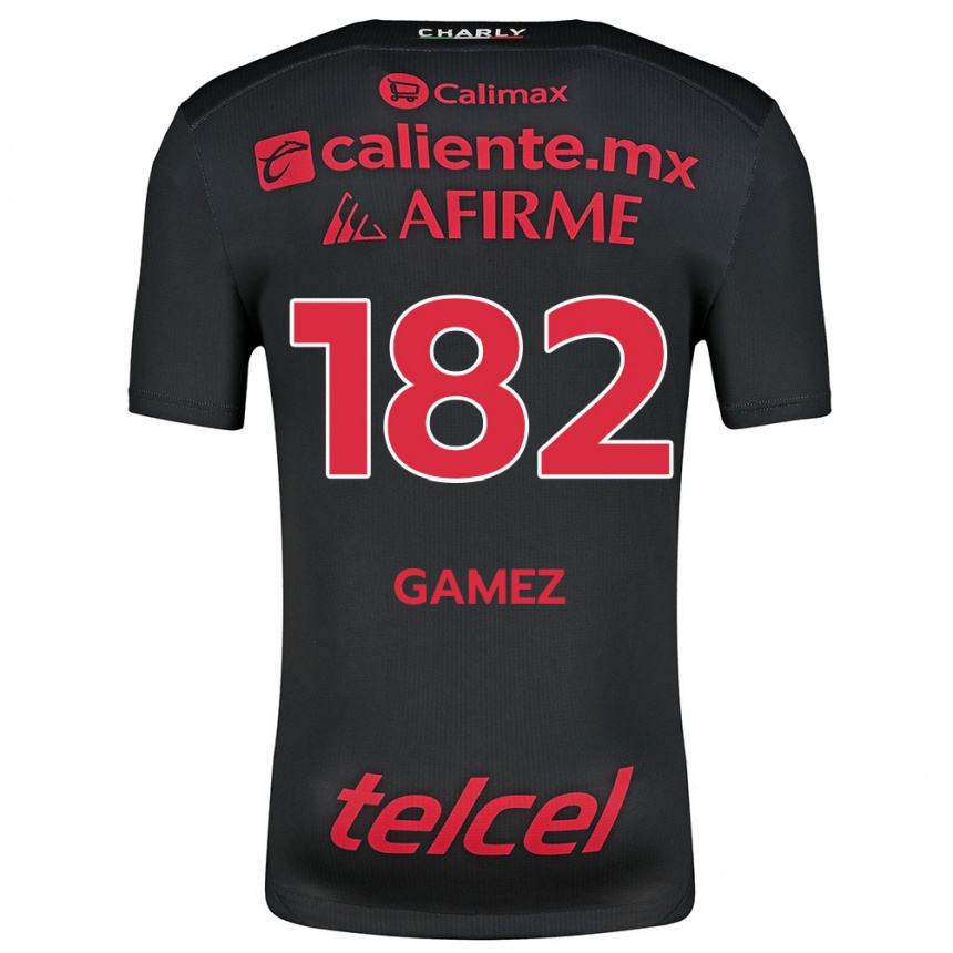 Kinder Fußball Mark Gamez #182 Schwarz Rot Heimtrikot Trikot 2024/25 T-Shirt Luxemburg