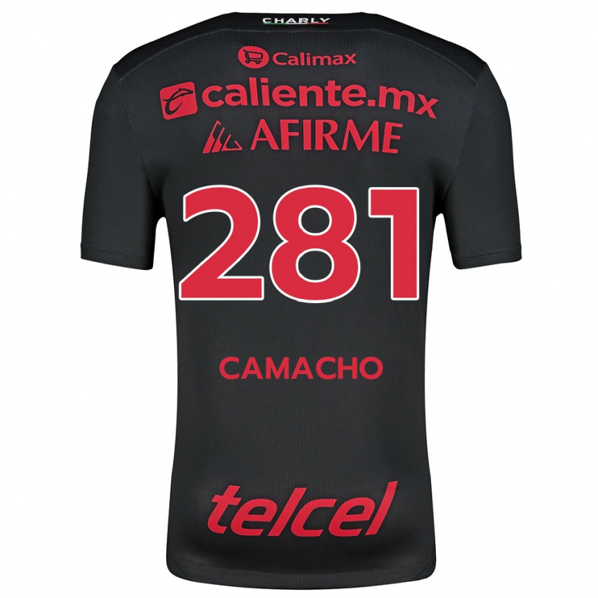 Kinder Fußball Javier Camacho #281 Schwarz Rot Heimtrikot Trikot 2024/25 T-Shirt Luxemburg