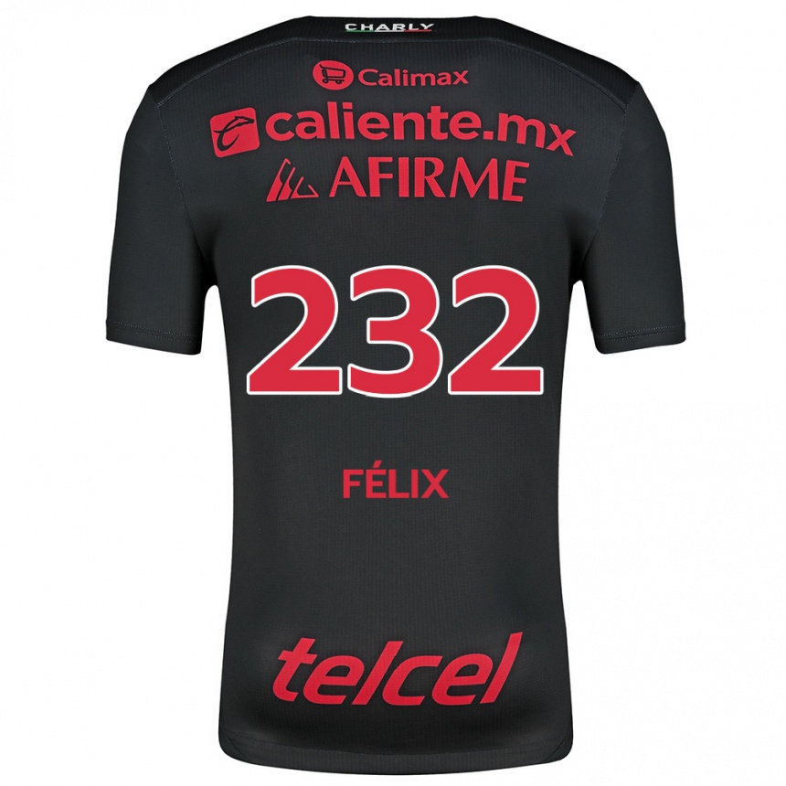 Kinder Fußball Erick Félix #232 Schwarz Rot Heimtrikot Trikot 2024/25 T-Shirt Luxemburg