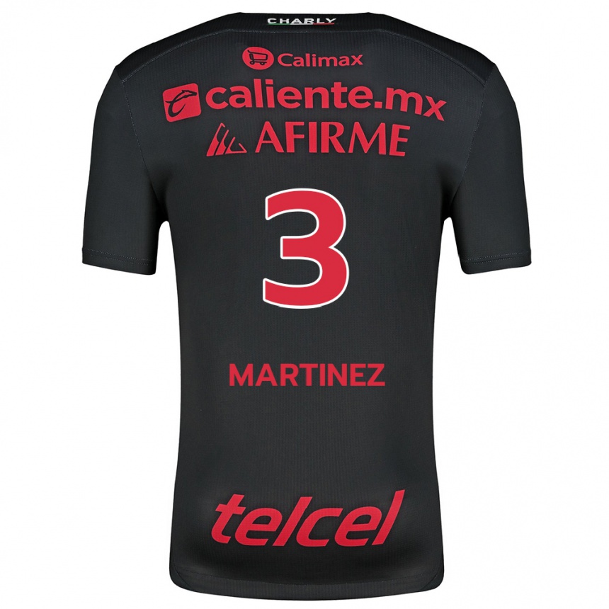 Kinder Fußball Nathaly Martínez #3 Schwarz Rot Heimtrikot Trikot 2024/25 T-Shirt Luxemburg