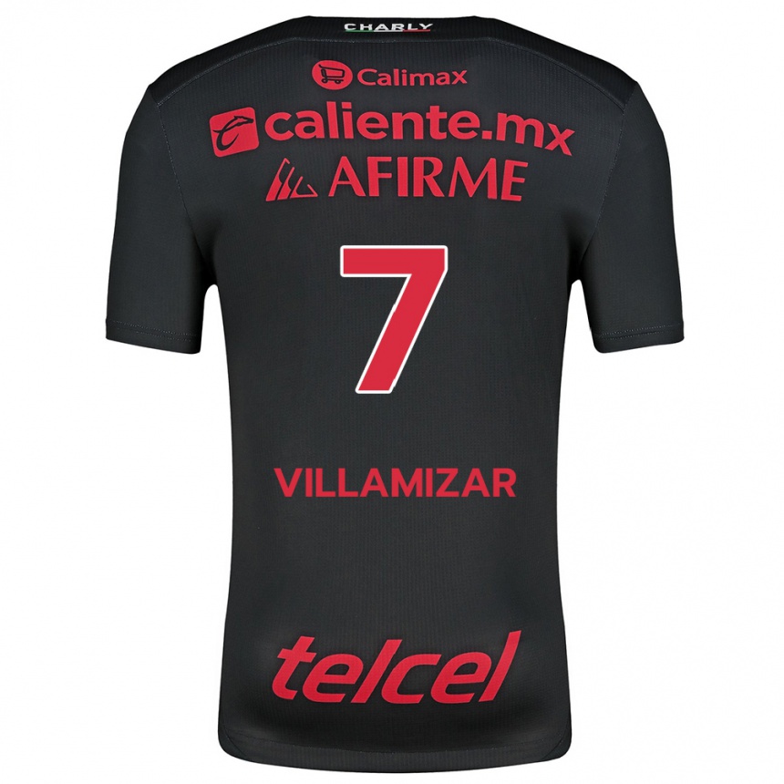 Kinder Fußball Paola Villamizar #7 Schwarz Rot Heimtrikot Trikot 2024/25 T-Shirt Luxemburg