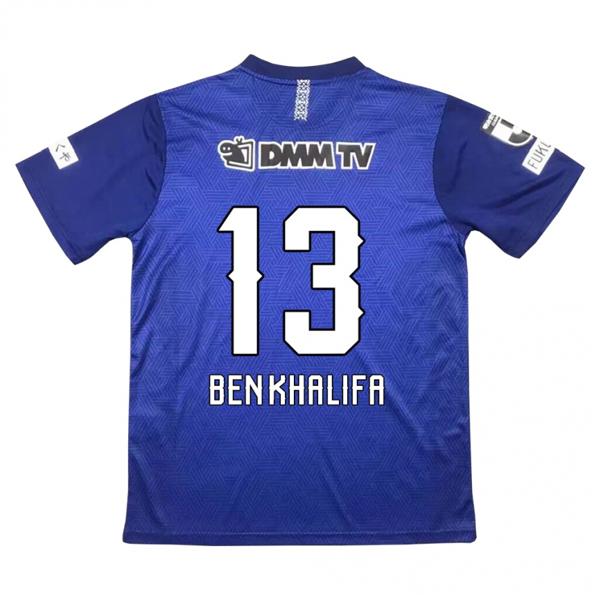 Kinder Fußball Nassim Ben Khalifa #13 Dunkelblau Heimtrikot Trikot 2024/25 T-Shirt Luxemburg