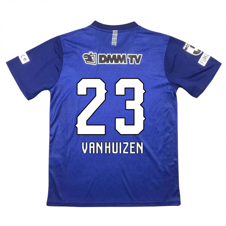 Kinder Fußball Haruki Christopher Van Huizen #23 Dunkelblau Heimtrikot Trikot 2024/25 T-Shirt Luxemburg