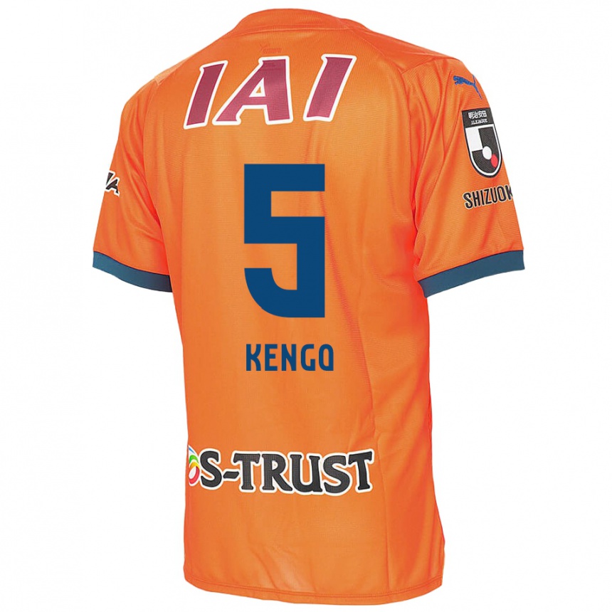 Kinder Fußball Kengo Kitazume #5 Orange Blau Heimtrikot Trikot 2024/25 T-Shirt Luxemburg