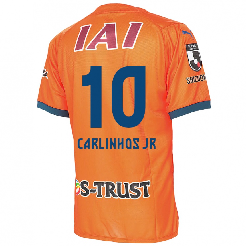 Kinder Fußball Carlinhos Junior #10 Orange Blau Heimtrikot Trikot 2024/25 T-Shirt Luxemburg