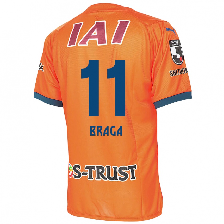 Kinder Fußball Lucas Braga #11 Orange Blau Heimtrikot Trikot 2024/25 T-Shirt Luxemburg