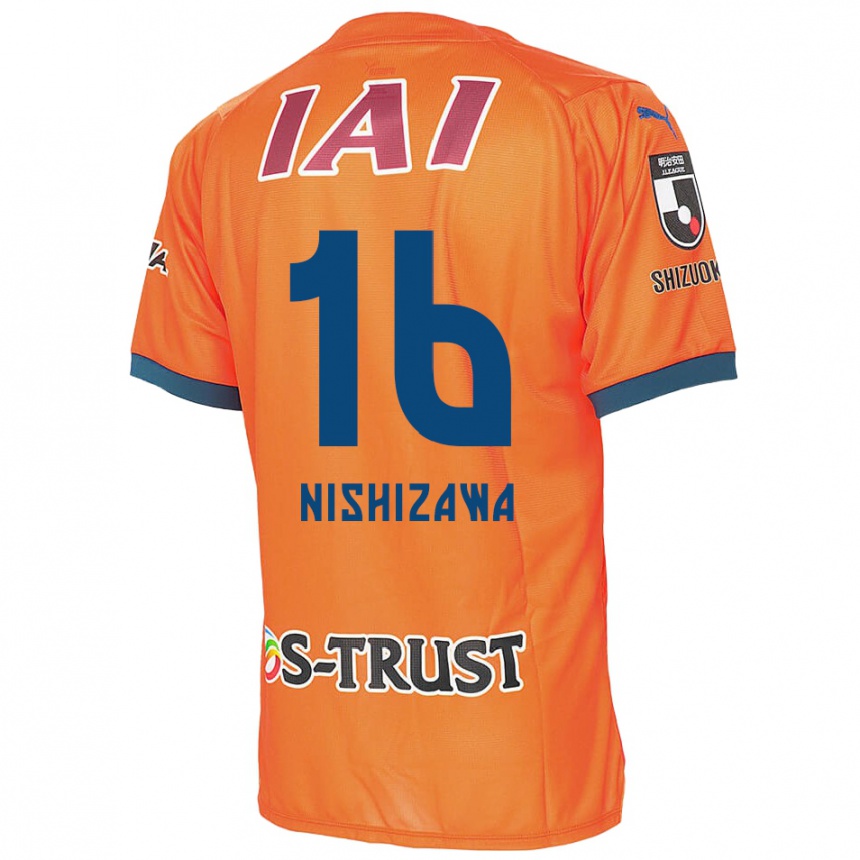 Kinder Fußball Kenta Nishizawa #16 Orange Blau Heimtrikot Trikot 2024/25 T-Shirt Luxemburg