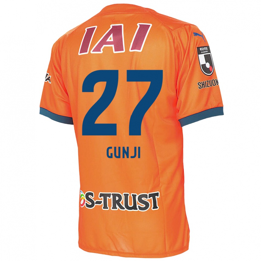 Kinder Fußball Riku Gunji #27 Orange Blau Heimtrikot Trikot 2024/25 T-Shirt Luxemburg