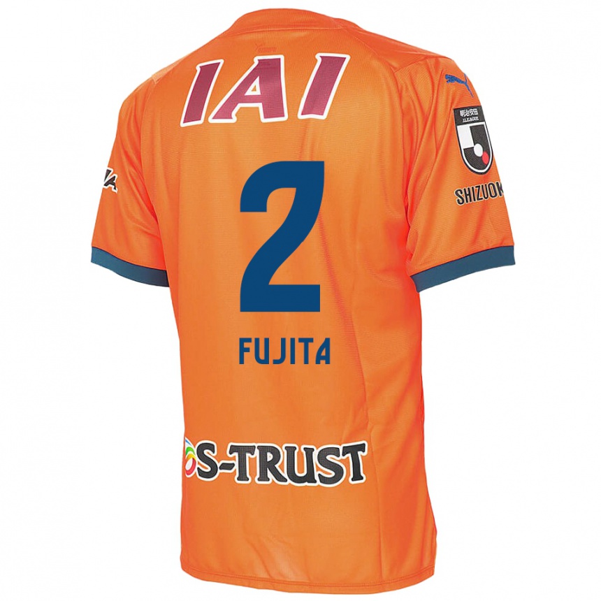 Kinder Fußball Shunsuke Fujita #2 Orange Blau Heimtrikot Trikot 2024/25 T-Shirt Luxemburg