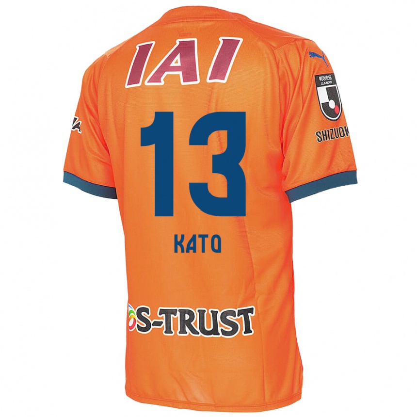 Kinder Fußball Daiya Kato #13 Orange Blau Heimtrikot Trikot 2024/25 T-Shirt Luxemburg