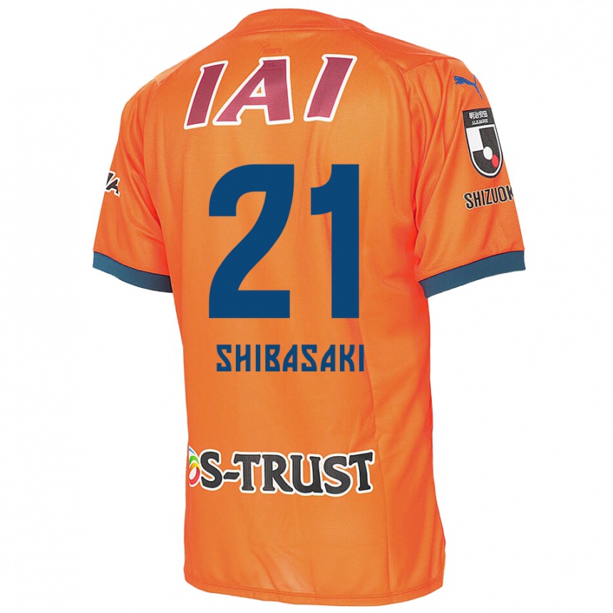 Kinder Fußball Kaito Shibasaki #21 Orange Blau Heimtrikot Trikot 2024/25 T-Shirt Luxemburg