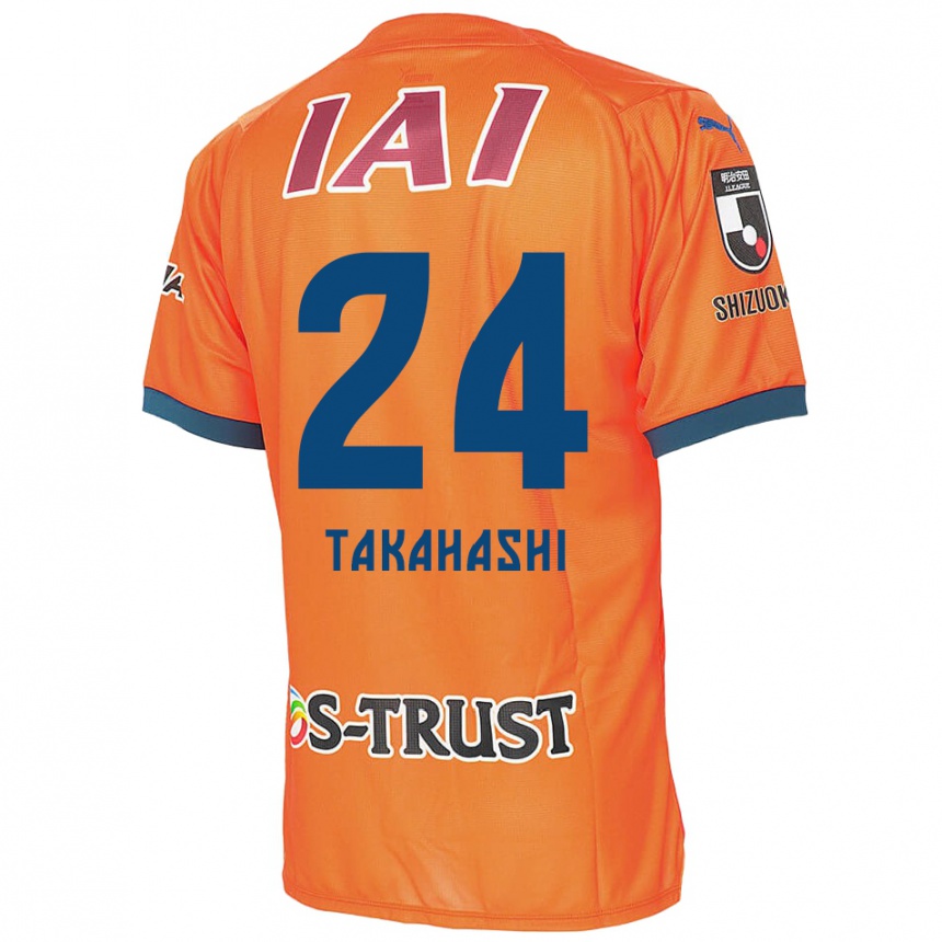 Kinder Fußball Yuzuki Takahashi #24 Orange Blau Heimtrikot Trikot 2024/25 T-Shirt Luxemburg